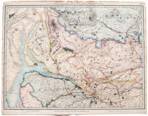 antique map of England, Wales and Scotland Railways and Stations Cruchley 1862